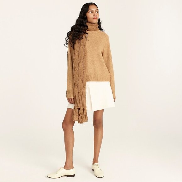 NWT J Crew Ivory Pleated Mini Skirt in Double-Serge Wool, size 6T - Picture 2 of 3